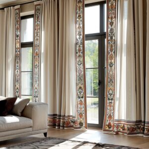 Luxury Designer Curtain Tiebacks & Elegant Drapery Set
