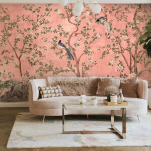Elegant Botanical Birds Wallpaper