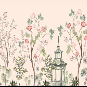 Oriental Garden Pavilion Wallpaper